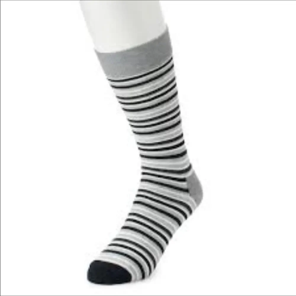 Happy Socks Gray Black White Stripe Shoe Size 8-12